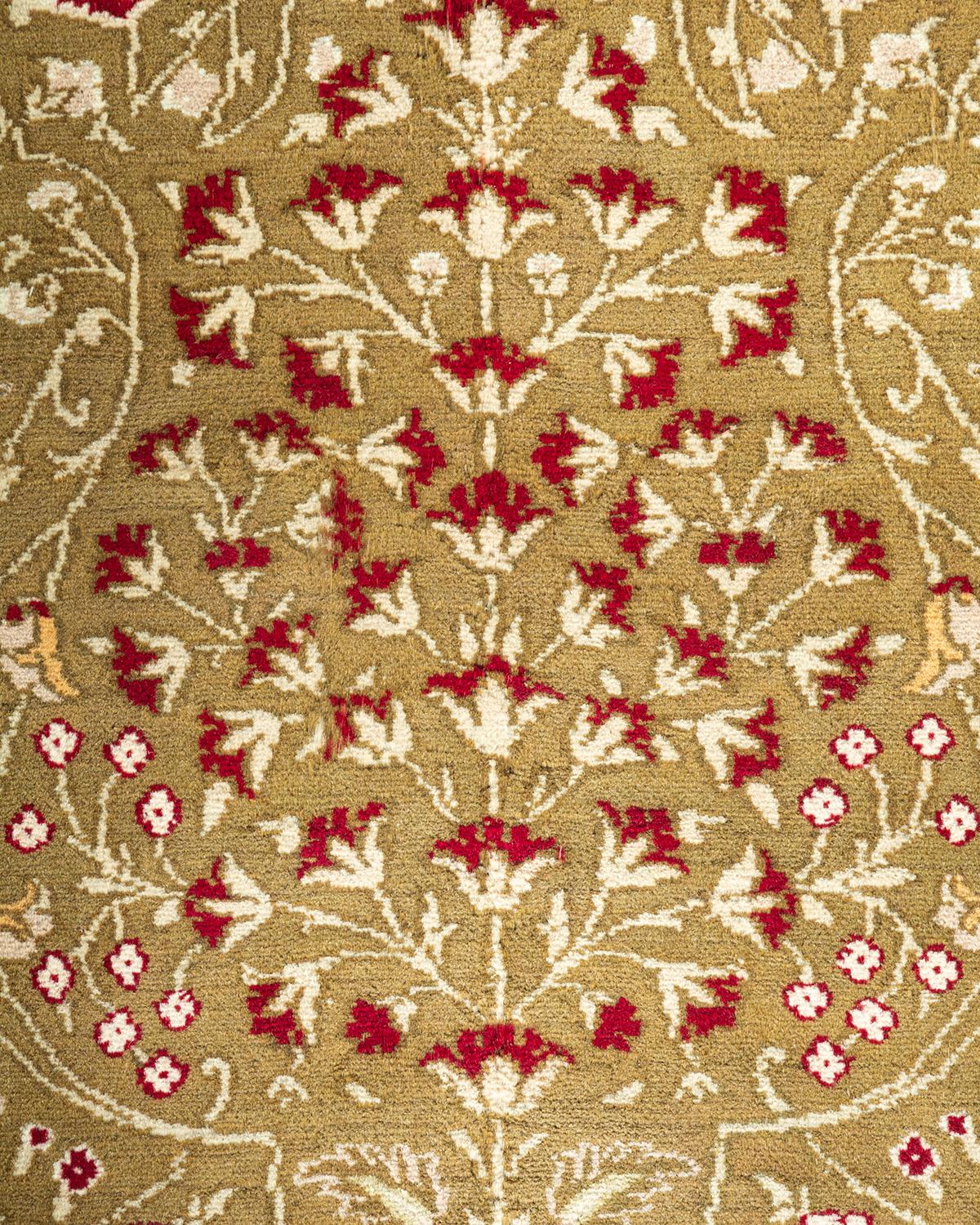 Handgeknüpfter Mogul-Teppich aus brauner Wolle, Unikat (Pakistanisch) im Angebot