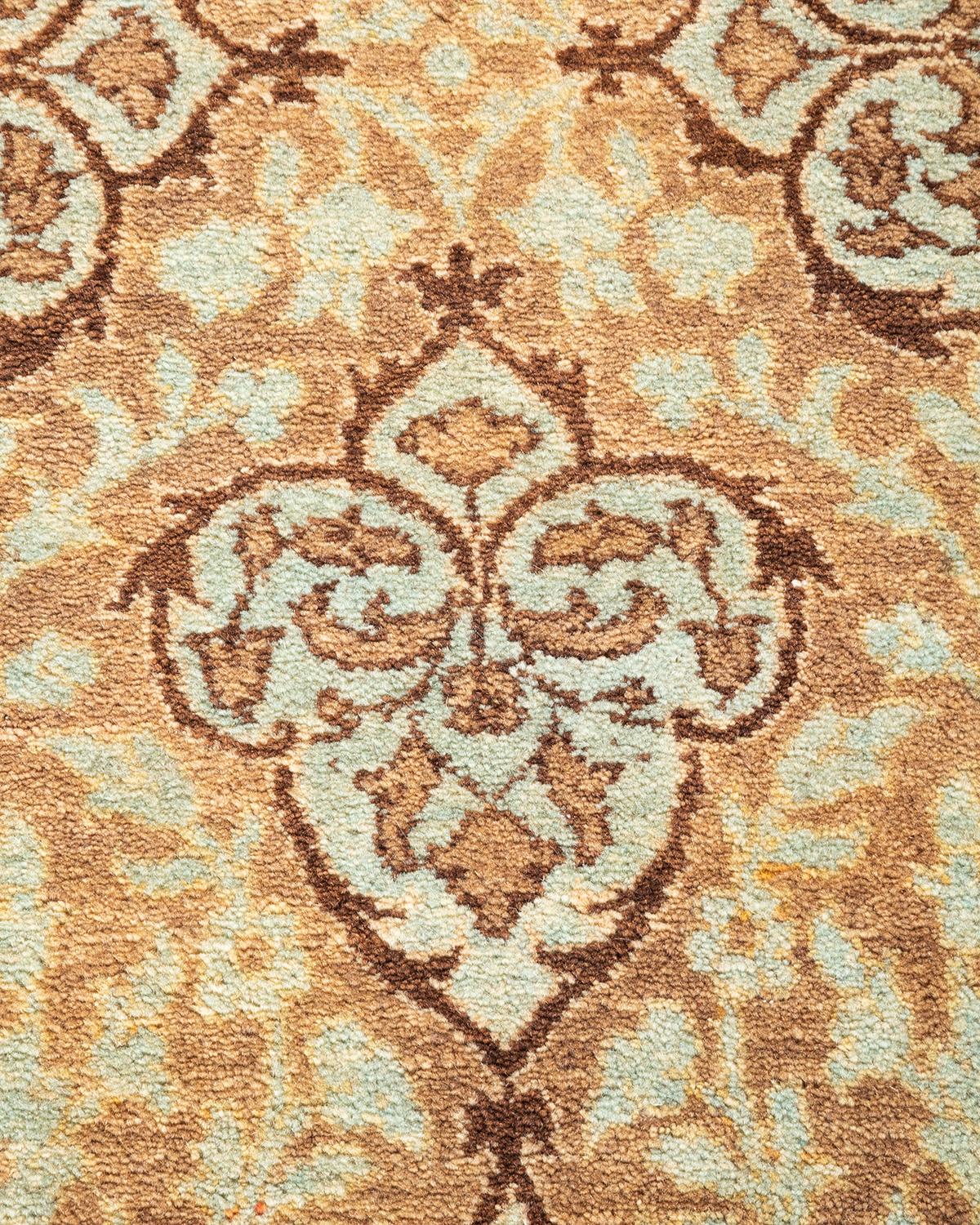 Handgeknüpfter Mogul-Teppich aus brauner Wolle, Unikat (Pakistanisch)