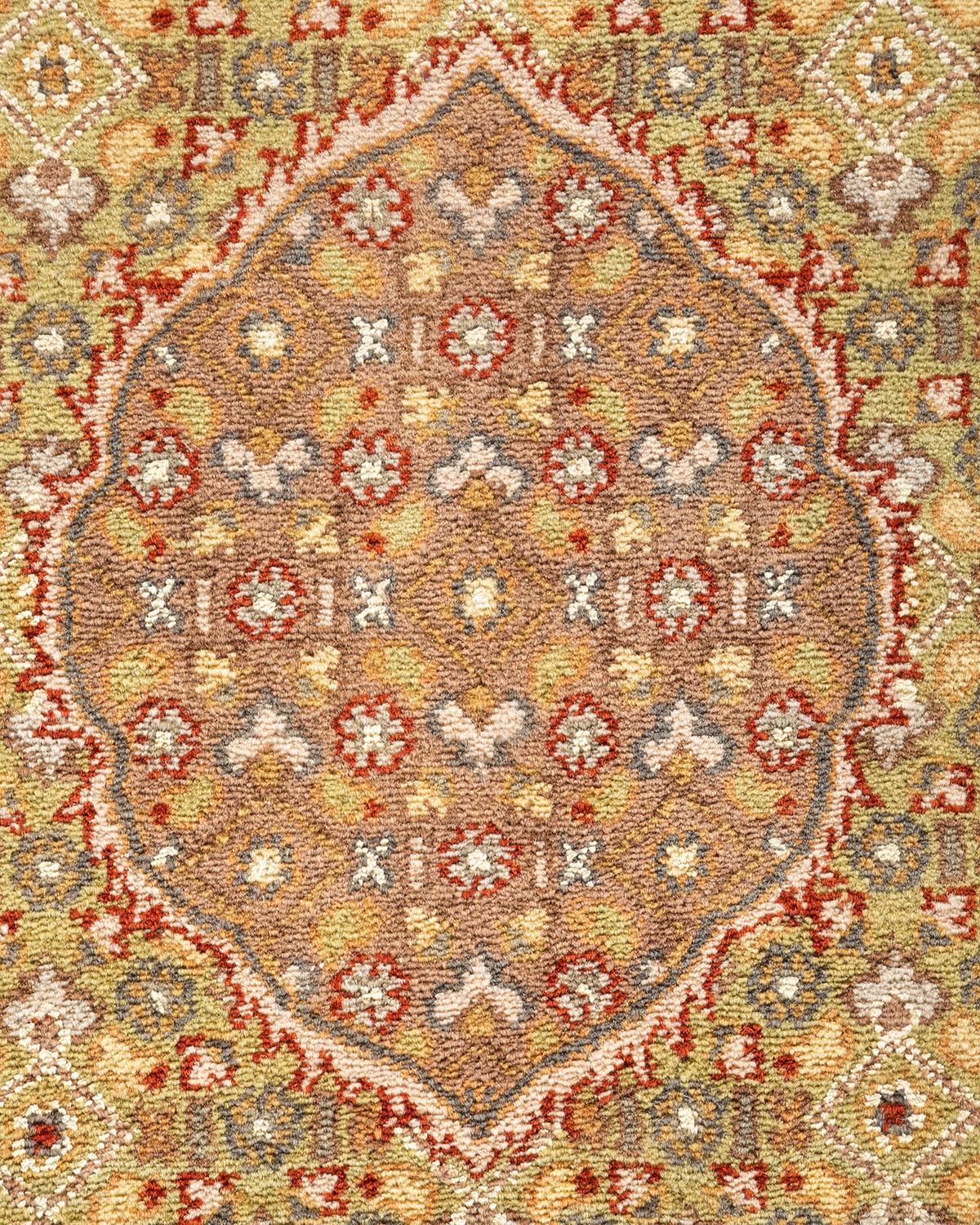 Handgeknüpfter Mogul-Teppich aus brauner Wolle, Unikat (Pakistanisch) im Angebot