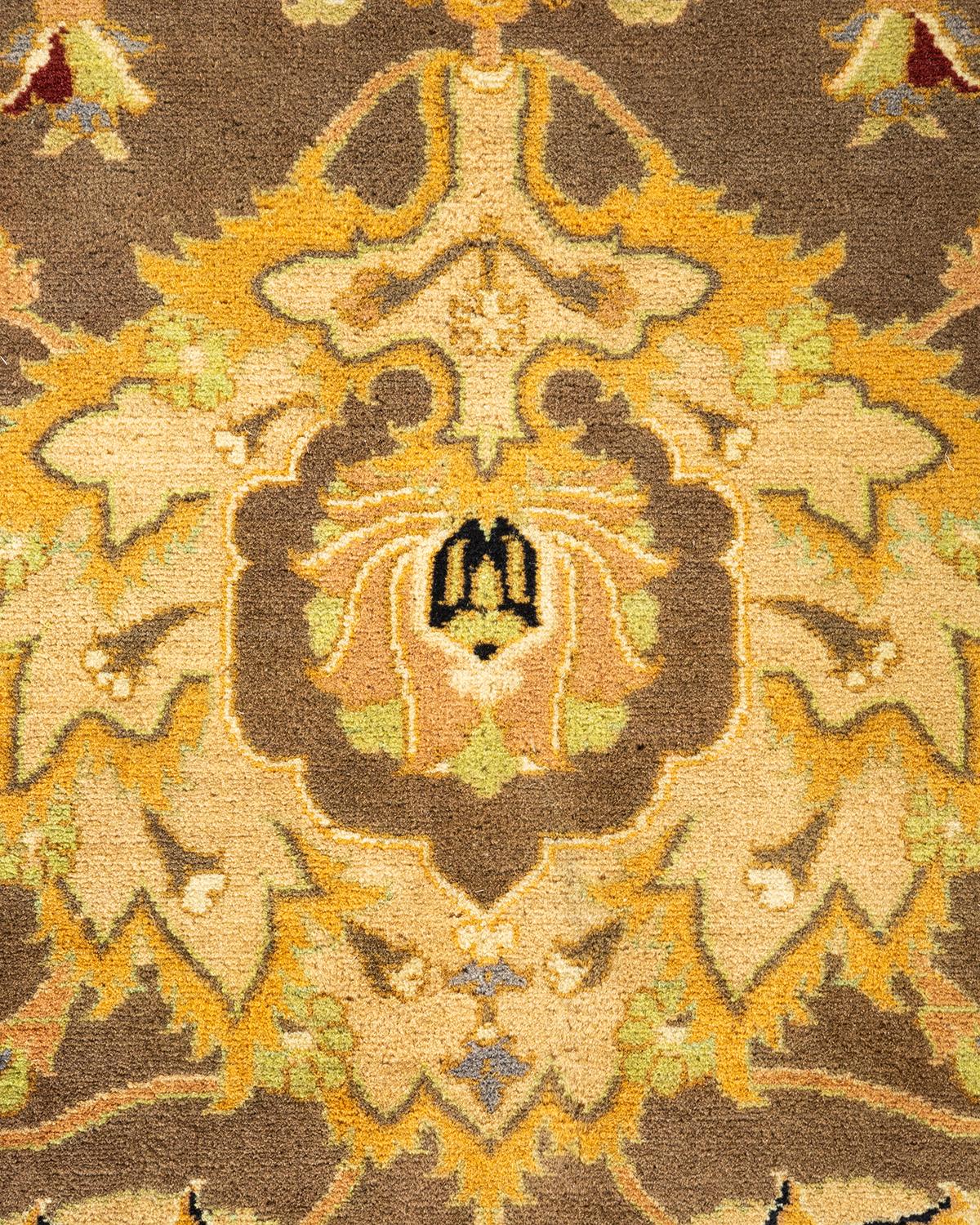 Handgeknüpfter Mogul-Teppich aus brauner Wolle, Unikat (Pakistanisch) im Angebot