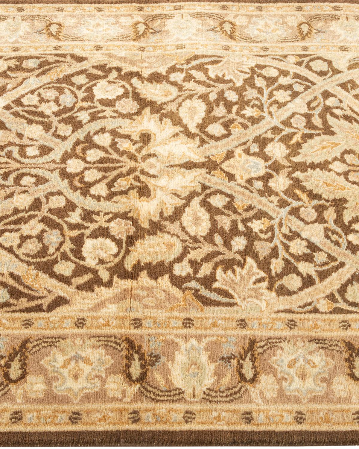 Tapis Mogul marron en laine noué à la main, unique en son genre Neuf - En vente à Norwalk, CT