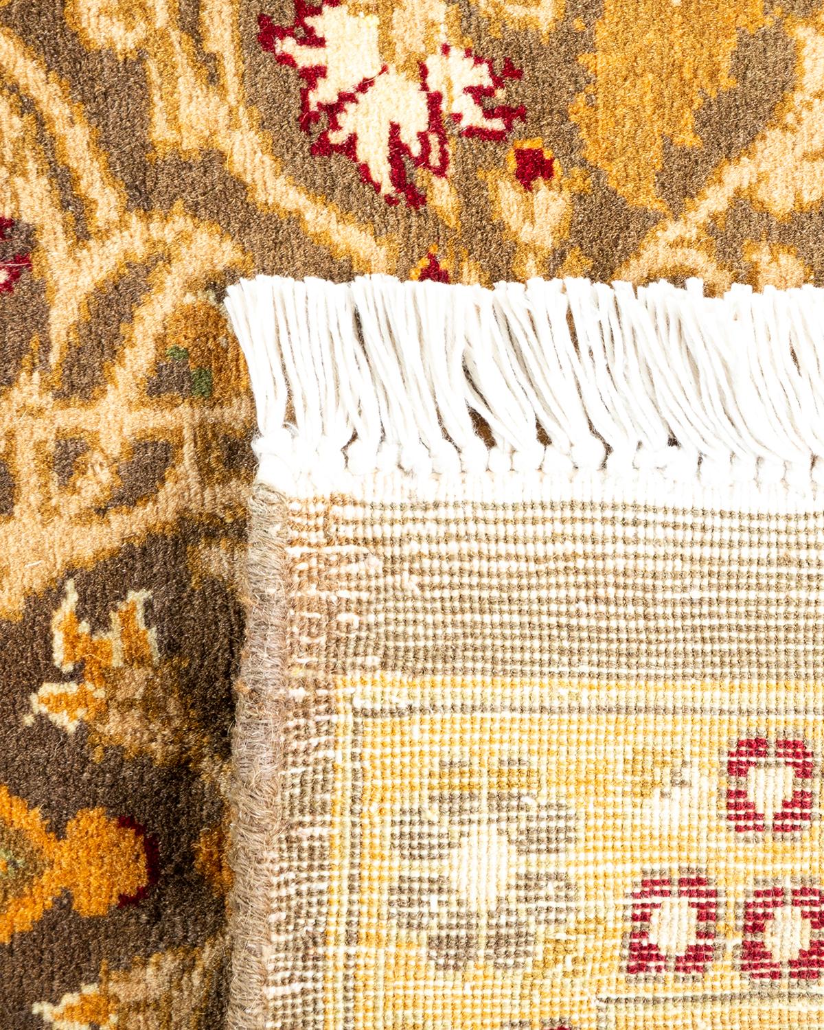 Contemporary One-of-a-kind Hand Knotted Wool Mogul Brown Area Rug For Sale