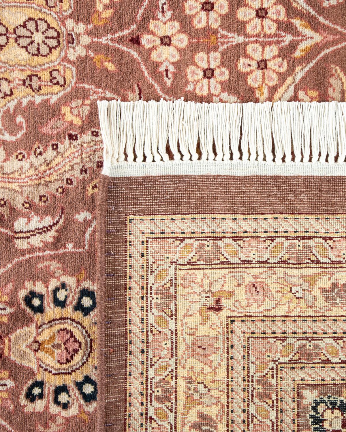 XXIe siècle et contemporain Tapis Mogul marron en laine noué à la main, unique en son genre en vente