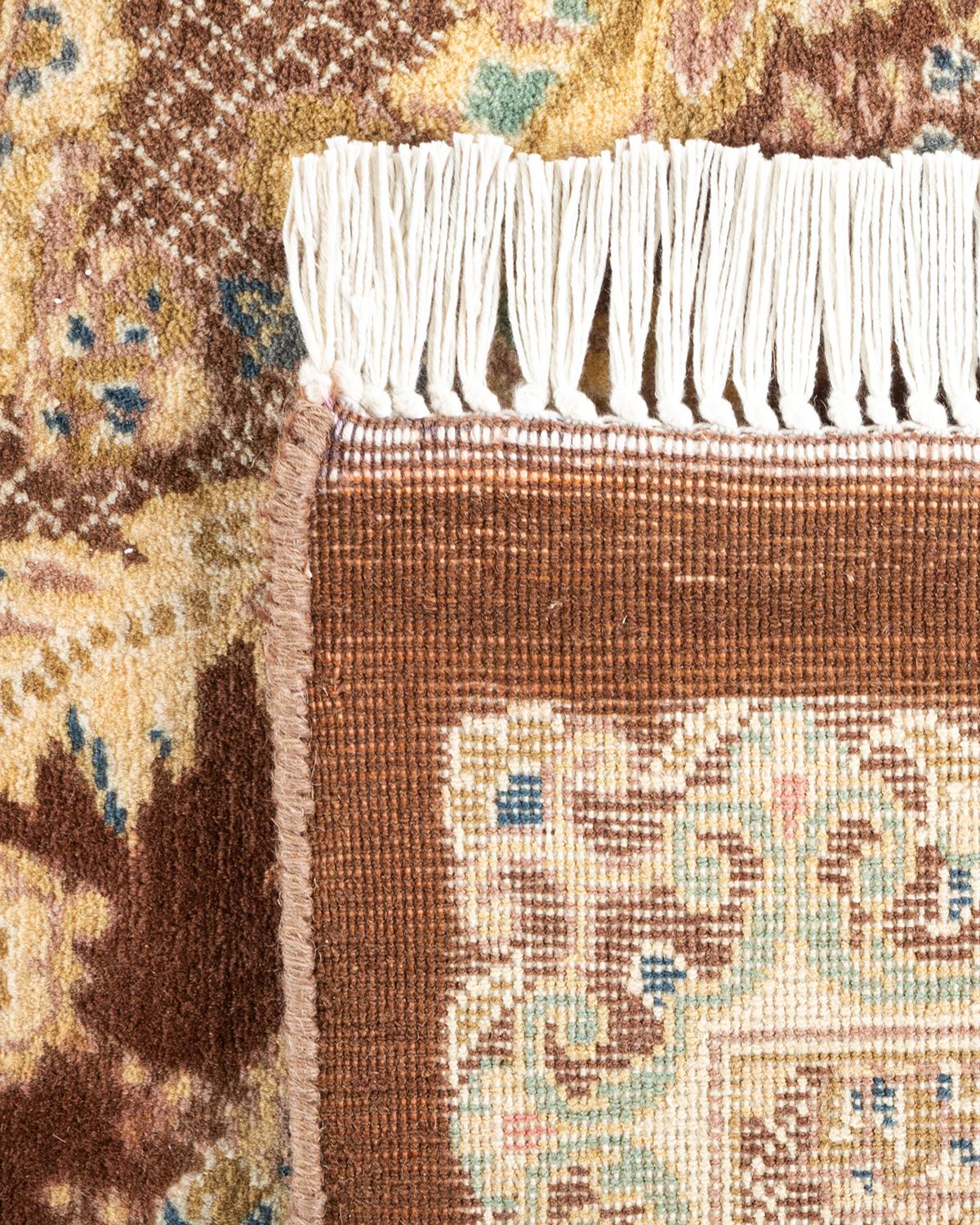XXIe siècle et contemporain Tapis Mogul marron en laine noué à la main, unique en son genre en vente