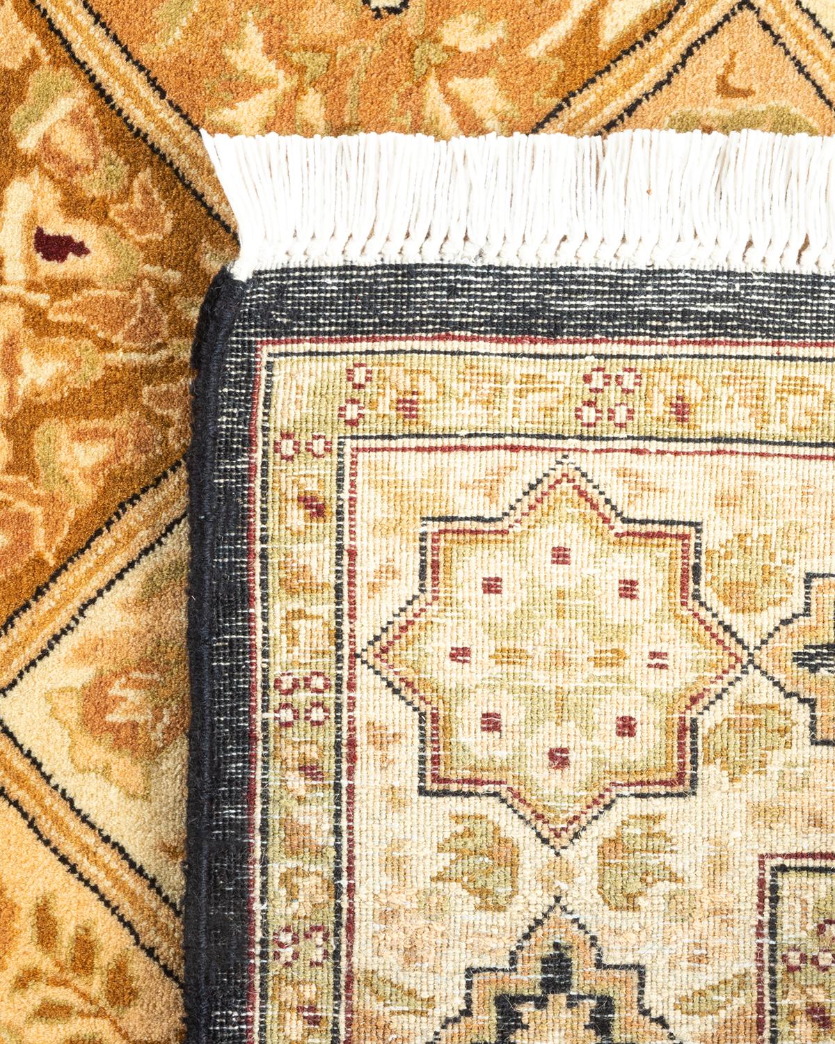 XXIe siècle et contemporain Tapis Mogul marron en laine noué à la main, unique en son genre en vente