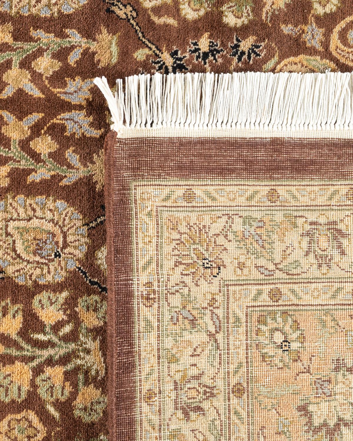 Contemporary One-of-a-kind Hand Knotted Wool Mogul Brown Area Rug For Sale