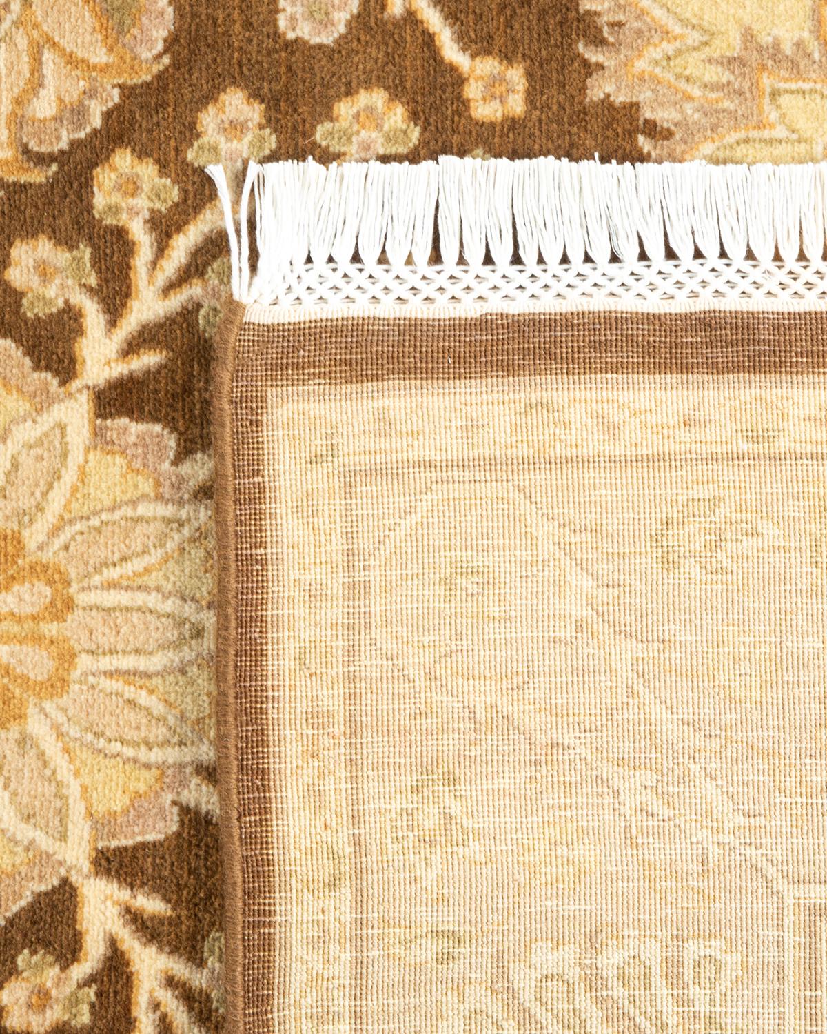 Contemporary One-of-a-kind Hand Knotted Wool Mogul Brown Area Rug For Sale