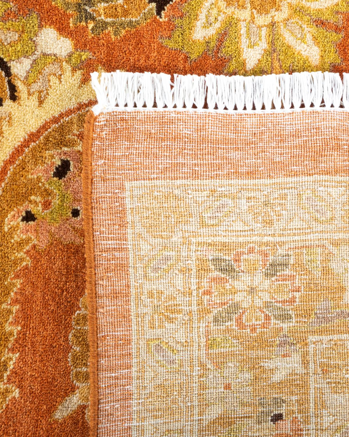 XXIe siècle et contemporain Tapis Mogul marron en laine noué à la main, unique en son genre en vente
