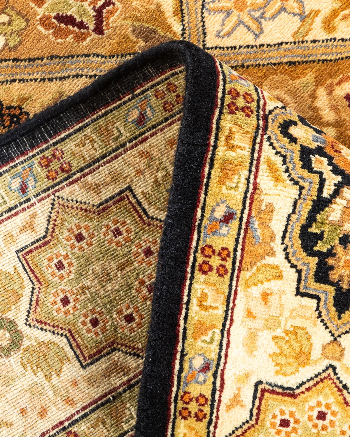 Handgeknüpfter Mogul-Teppich aus brauner Wolle, Unikat im Angebot 1