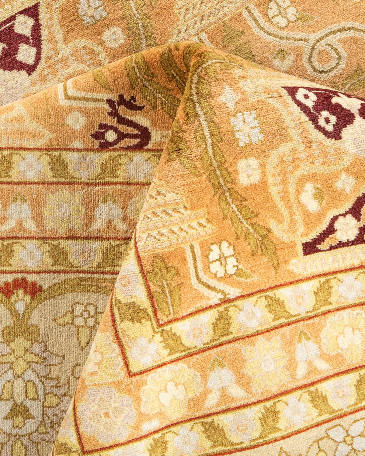 Tapis Mogul marron en laine noué à la main, unique en son genre en vente 1