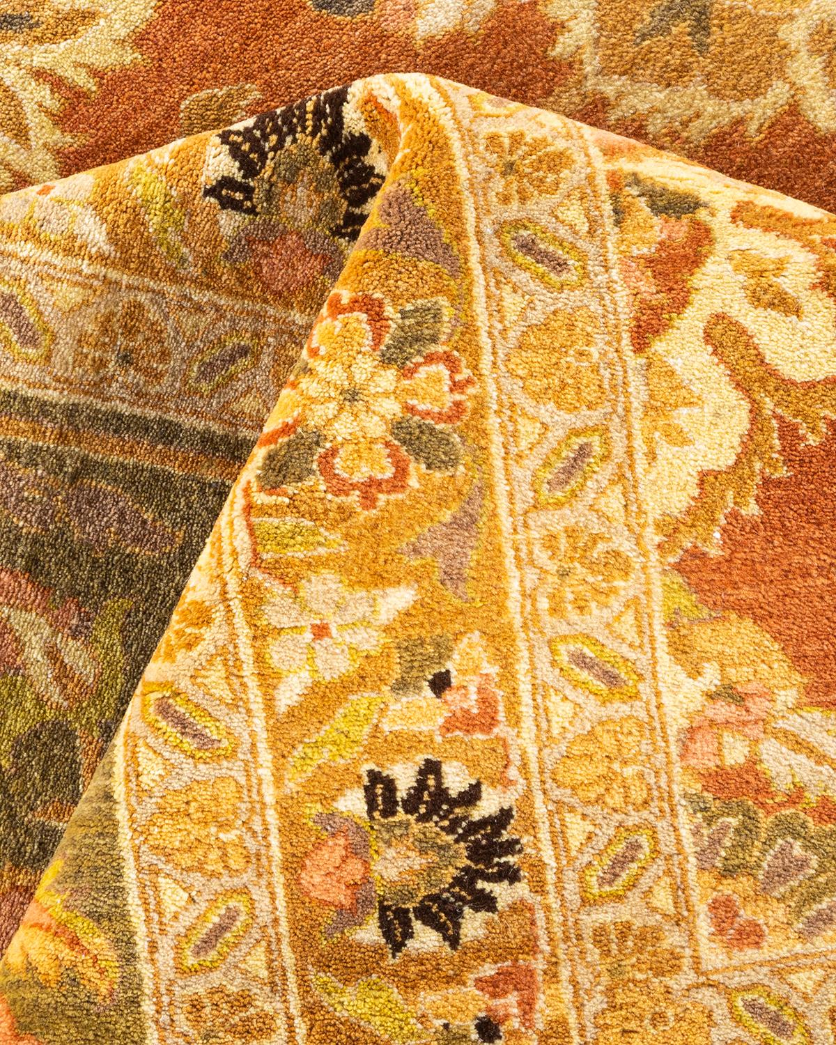 Tapis Mogul marron en laine noué à la main, unique en son genre en vente 1