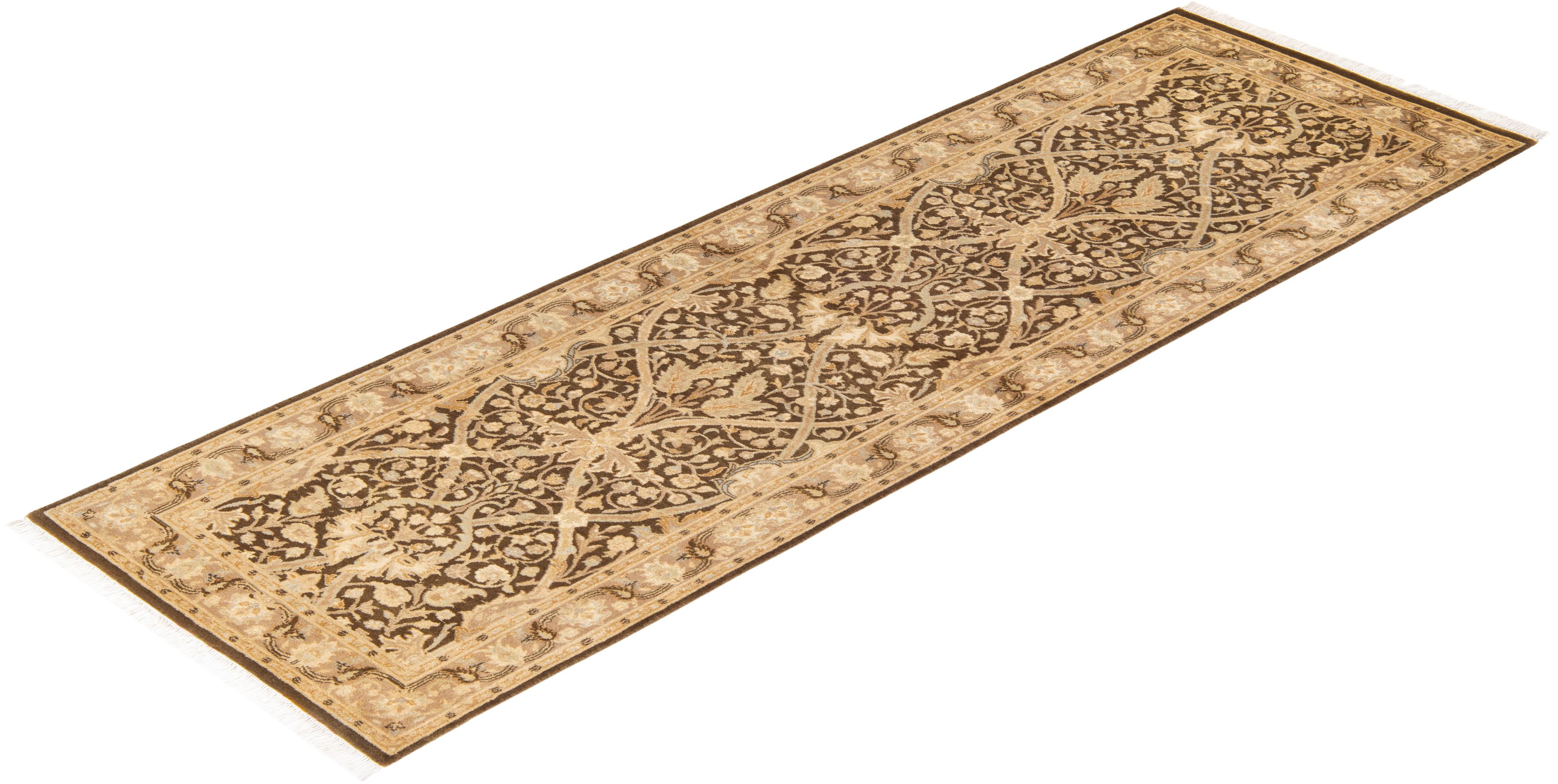 Tapis Mogul marron en laine noué à la main, unique en son genre en vente 2