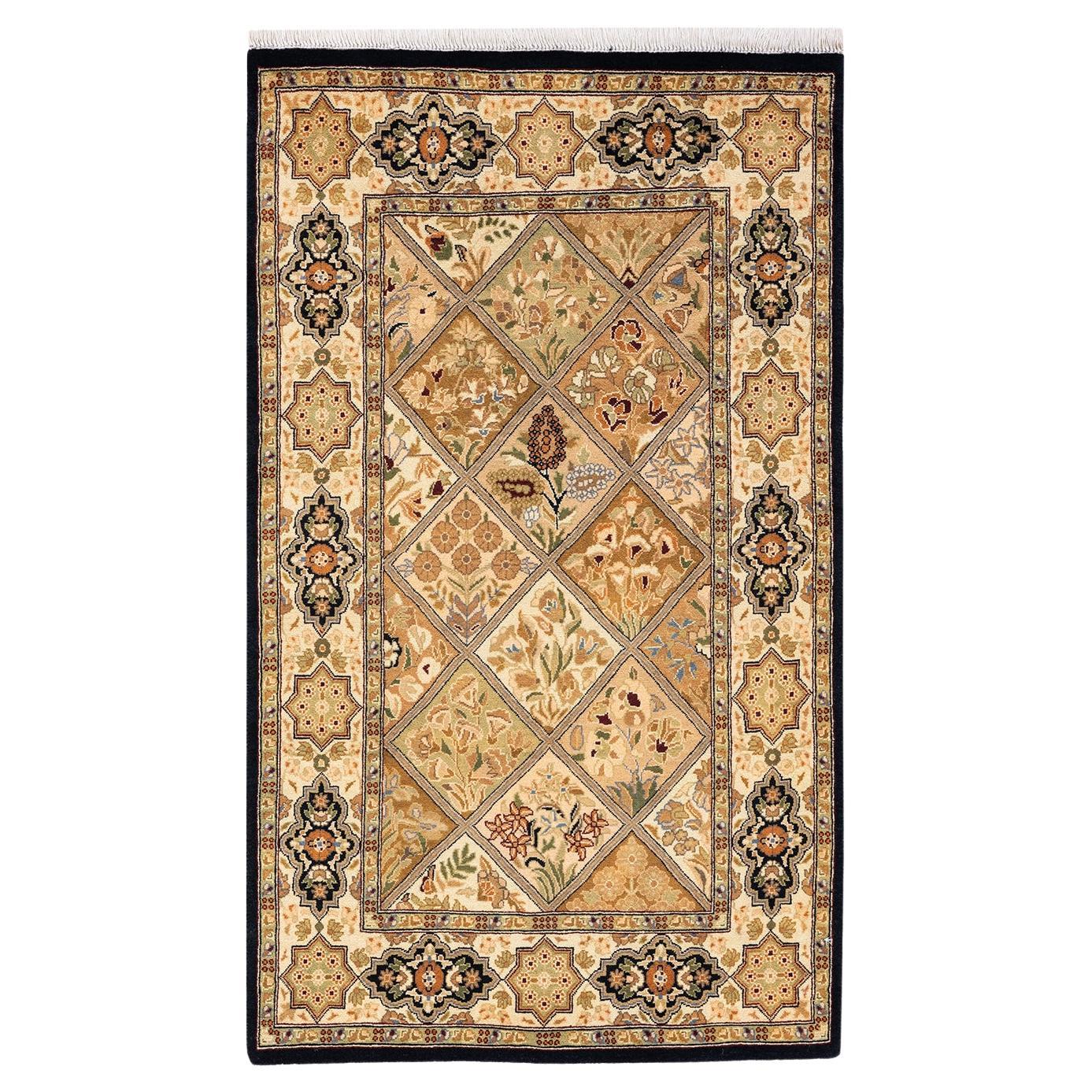 One-of-a-Kind Hand Knotted Wool Mogul Brown Area Rug