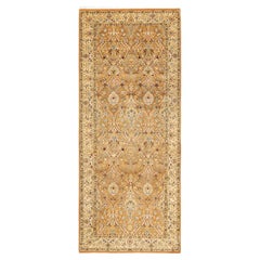 Tapis Mogul marron en laine noué à la main, unique en son genre