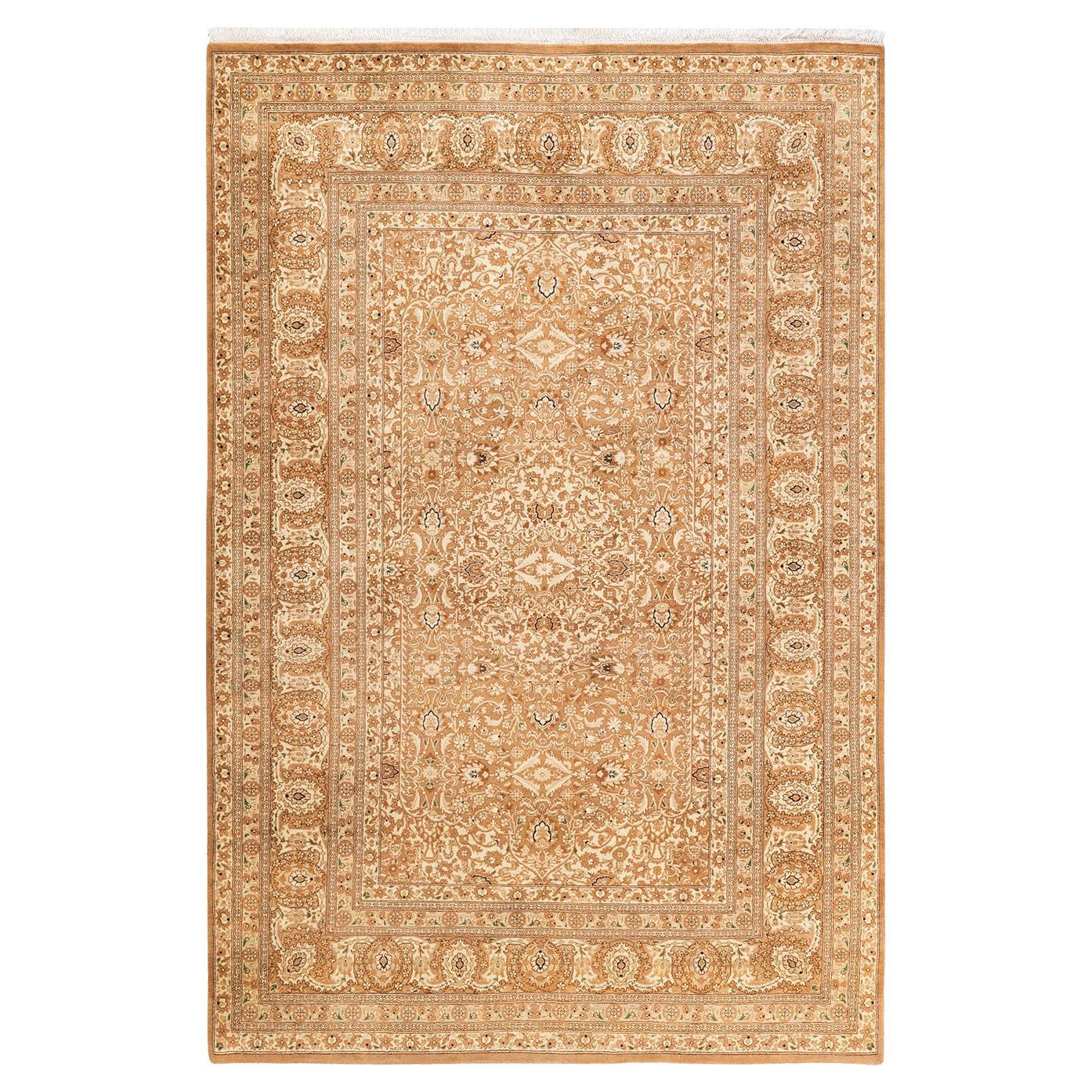 One-of-a-kind Hand Knotted Wool Mogul Brown Area Rug