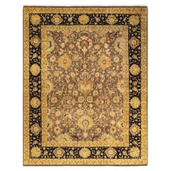 One-of-a-kind Hand Knotted Wool Mogul Brown Area Rug