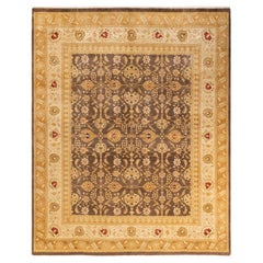 One-of-a-kind Hand Knotted Wool Mogul Brown Area Rug