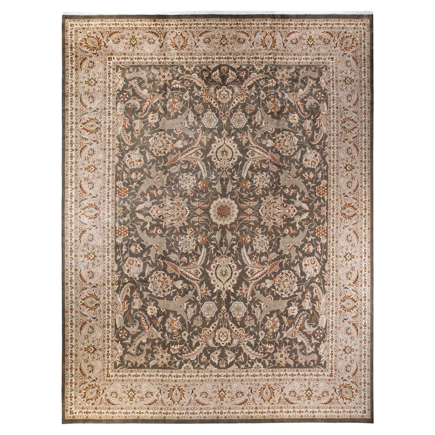 One-of-a-kind Hand Knotted Wool Mogul Brown Area Rug