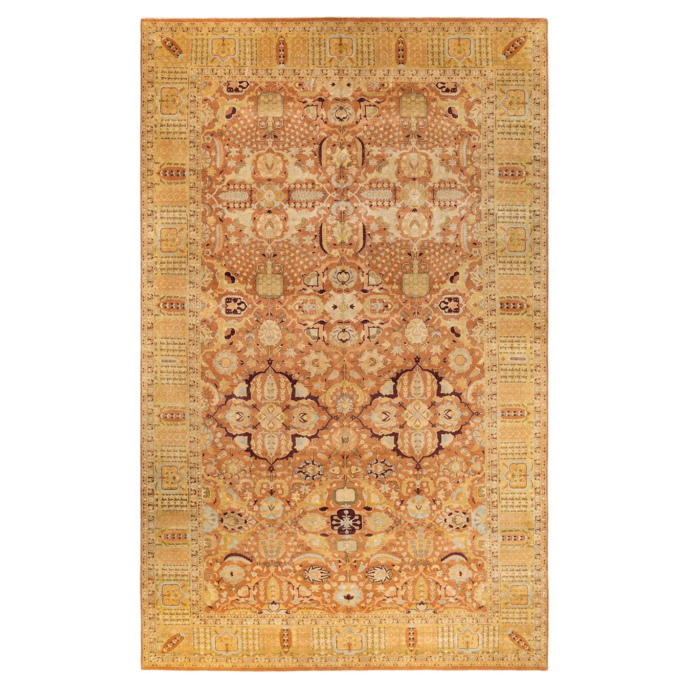 One-of-a-kind Hand Knotted Wool Mogul Brown Area Rug For Sale