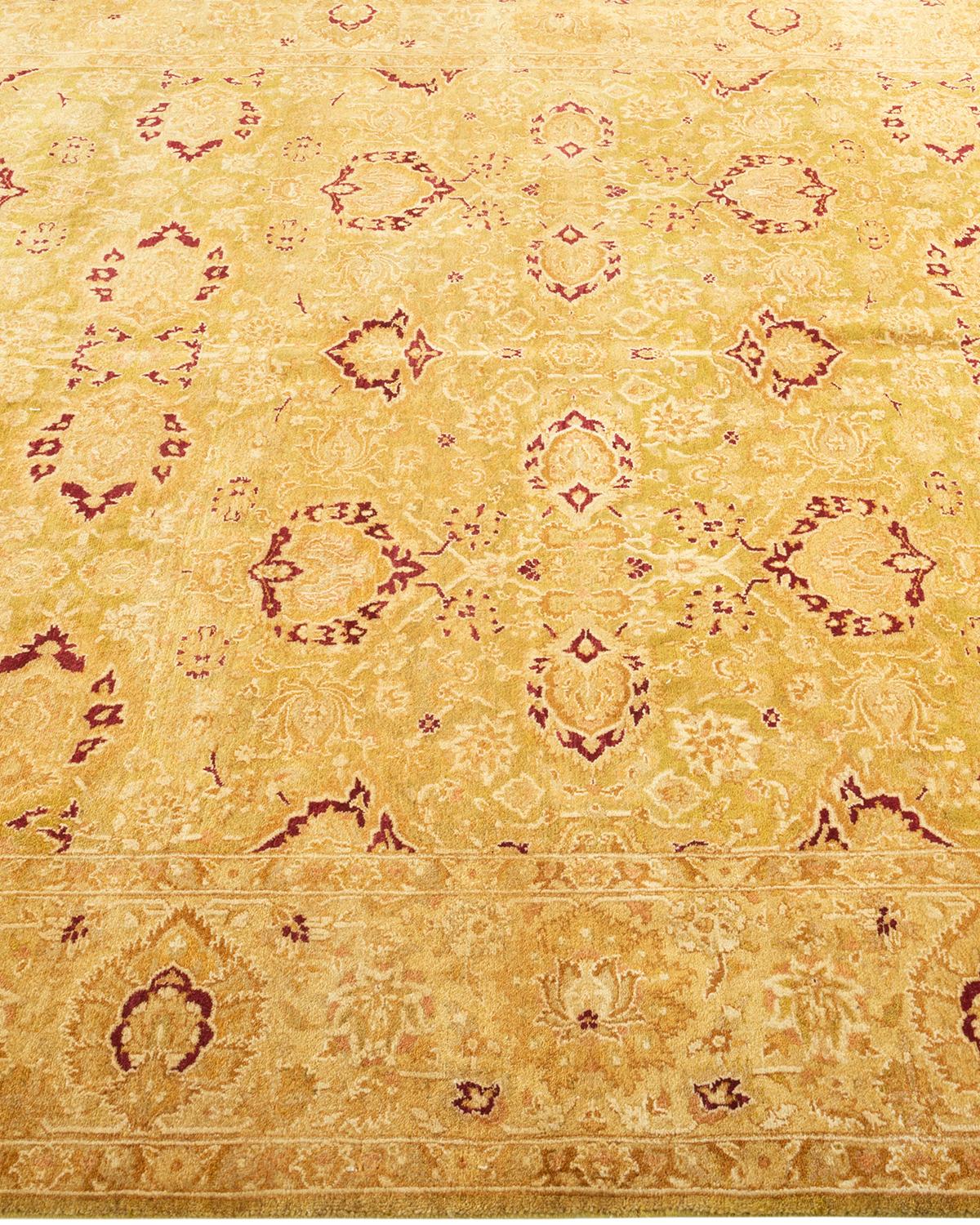 Tapis unique en son genre en laine Mogul Green, noué à la main Neuf - En vente à Norwalk, CT