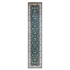 One-of-a-kind Hand Knotted Wool Mogul Green Area Rug