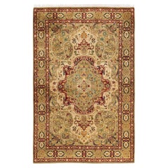 One-of-a-kind Hand Knotted Wool Mogul Green Area Rug