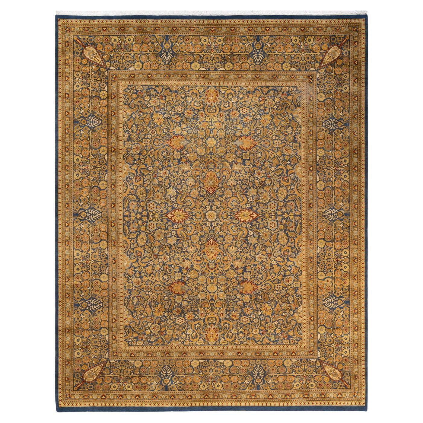 One-of-a-kind Hand Knotted Wool Mogul Green Area Rug