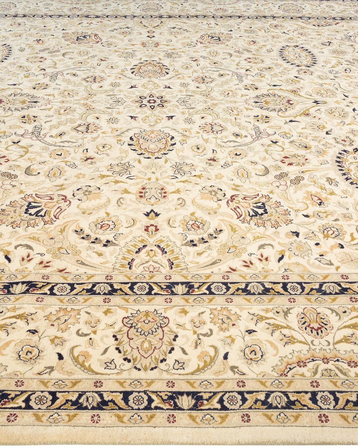 Tapis Mogul ivoire en laine noué à la main, unique en son genre Neuf - En vente à Norwalk, CT