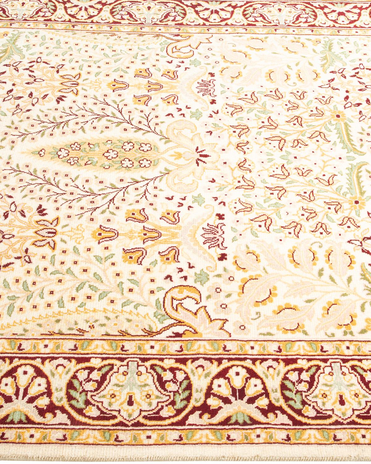 Tapis Mogul ivoire en laine noué à la main, unique en son genre Neuf - En vente à Norwalk, CT