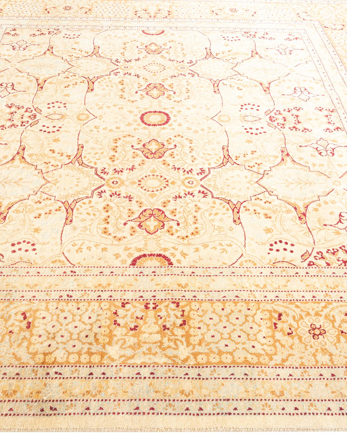 Tapis Mogul ivoire en laine noué à la main, unique en son genre Neuf - En vente à Norwalk, CT