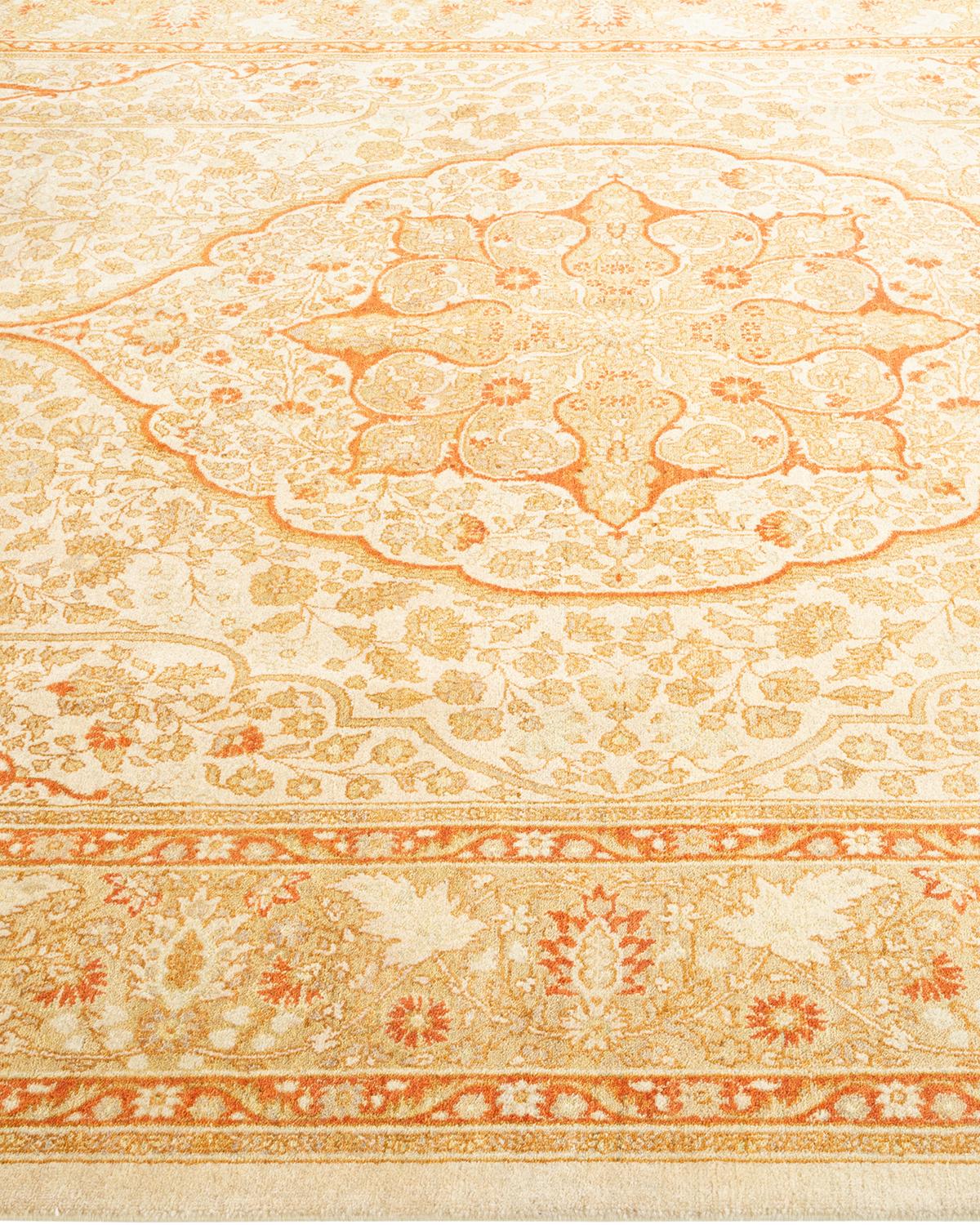 Tapis Mogul ivoire en laine noué à la main, unique en son genre Neuf - En vente à Norwalk, CT