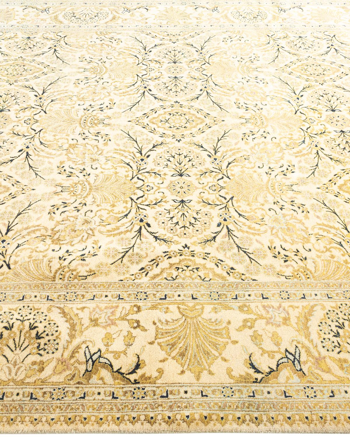 Tapis Mogul ivoire en laine noué à la main, unique en son genre Neuf - En vente à Norwalk, CT
