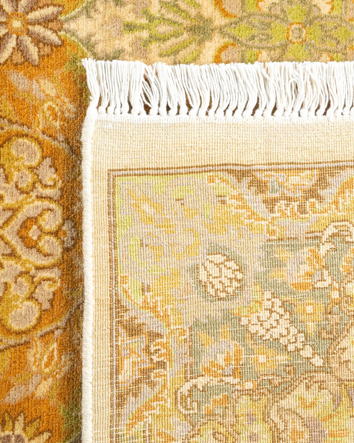 XXIe siècle et contemporain Tapis Mogul ivoire en laine noué à la main, unique en son genre en vente