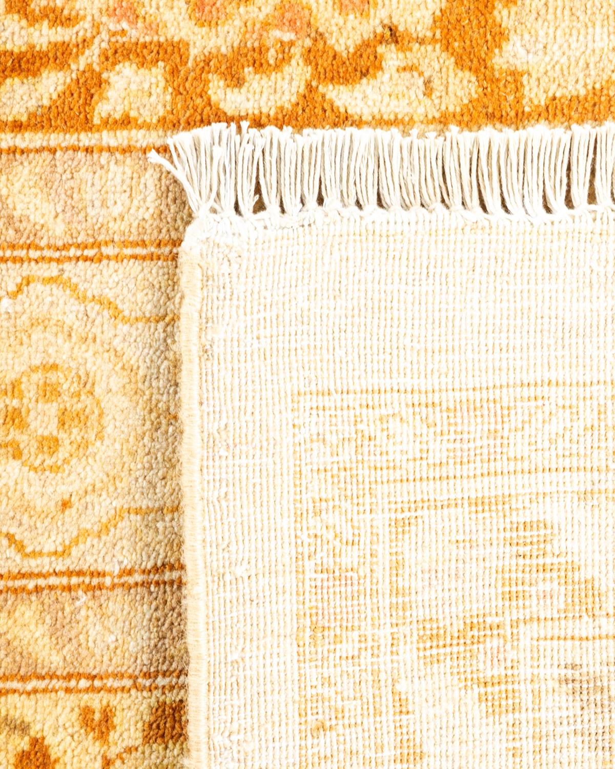 Contemporary One-of-a-kind Hand Knotted Wool Mogul Ivory Area Rug For Sale