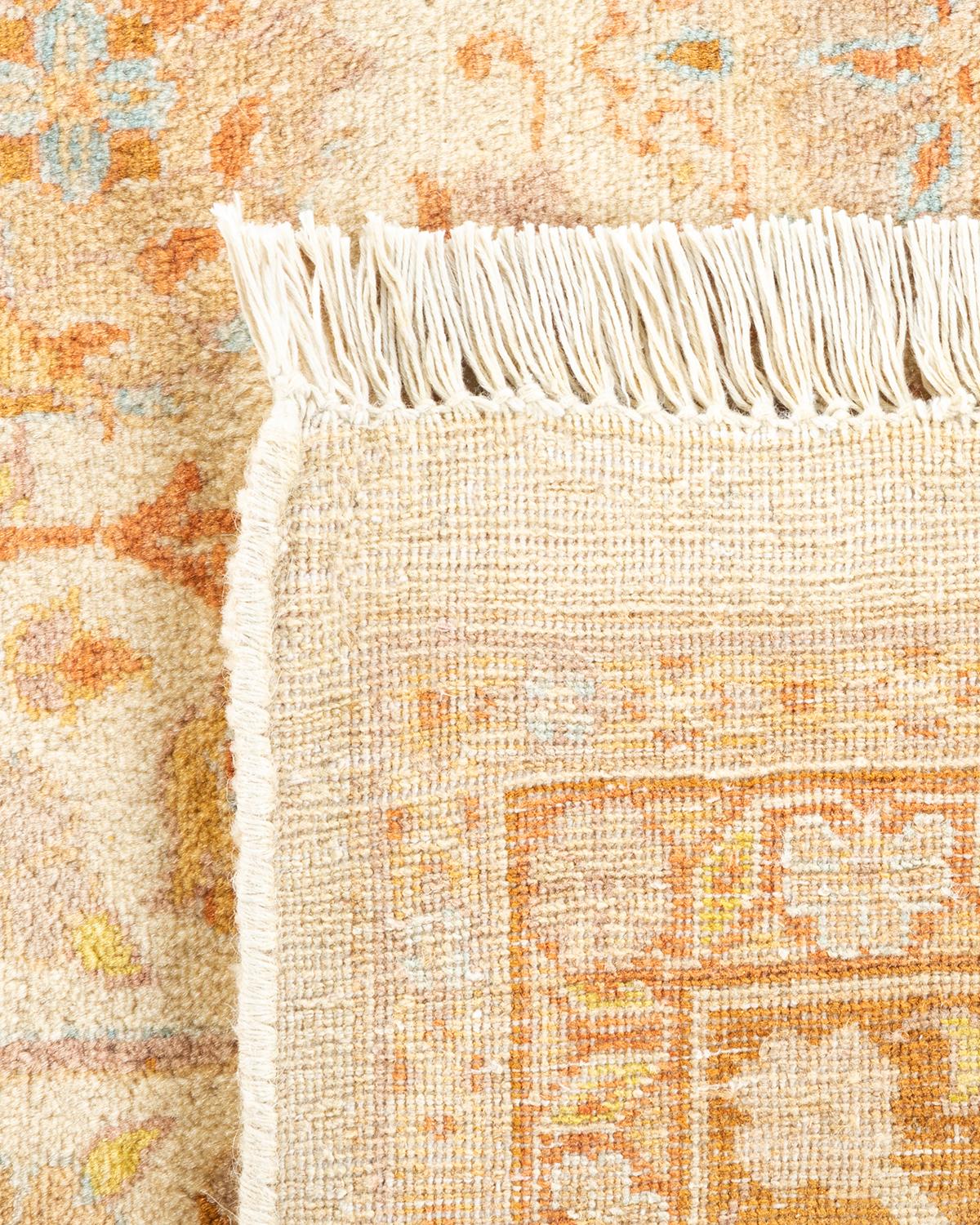 Contemporary One-of-a-kind Hand Knotted Wool Mogul Ivory Area Rug For Sale