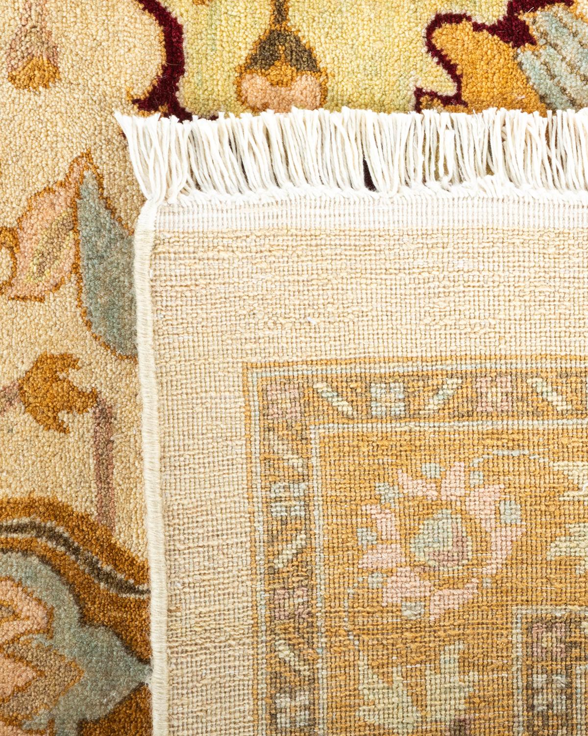 Contemporary One-of-a-kind Hand Knotted Wool Mogul Ivory Area Rug For Sale