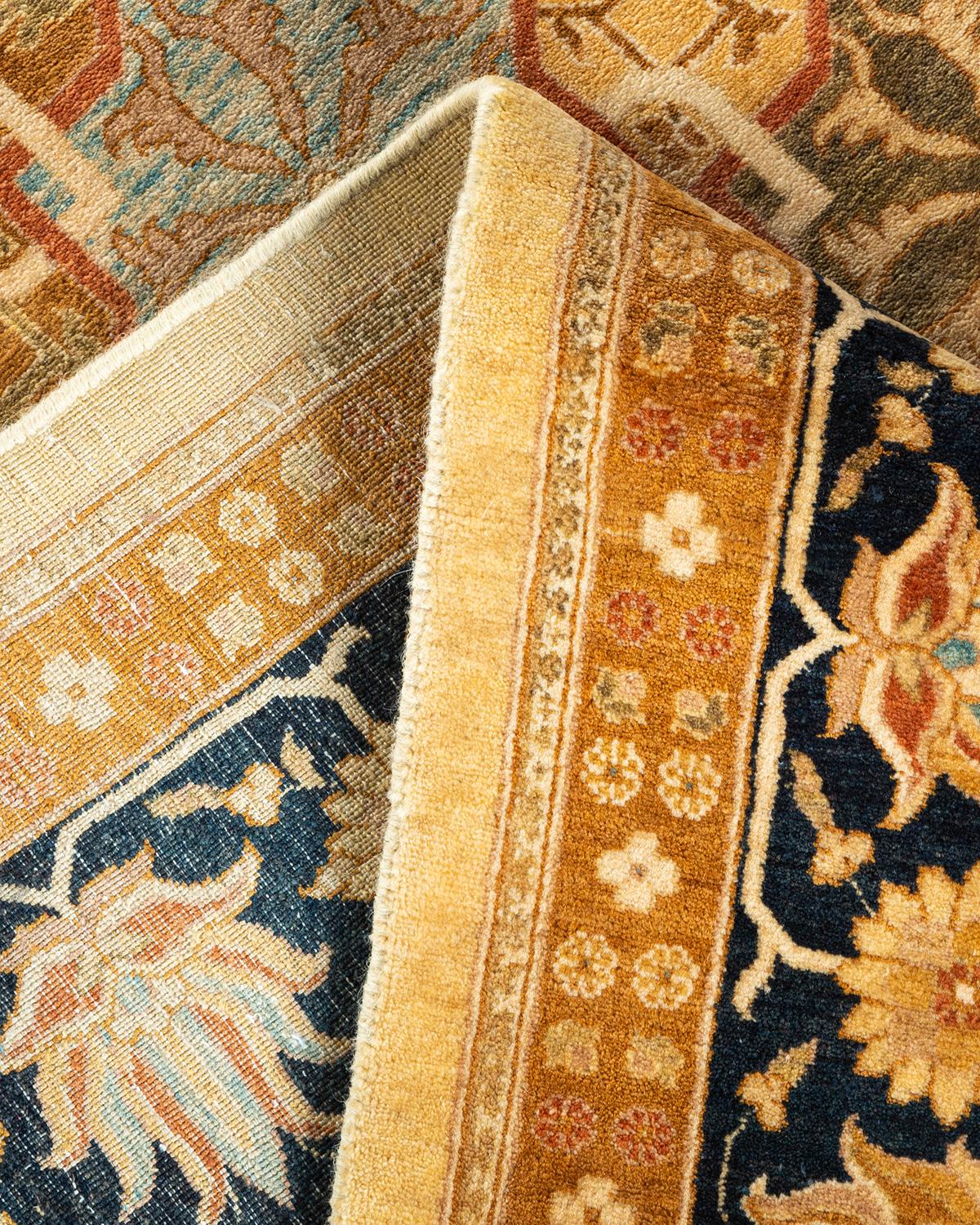 Laine Tapis unique en son genre en laine nouée à la main Mogul Ivory en vente