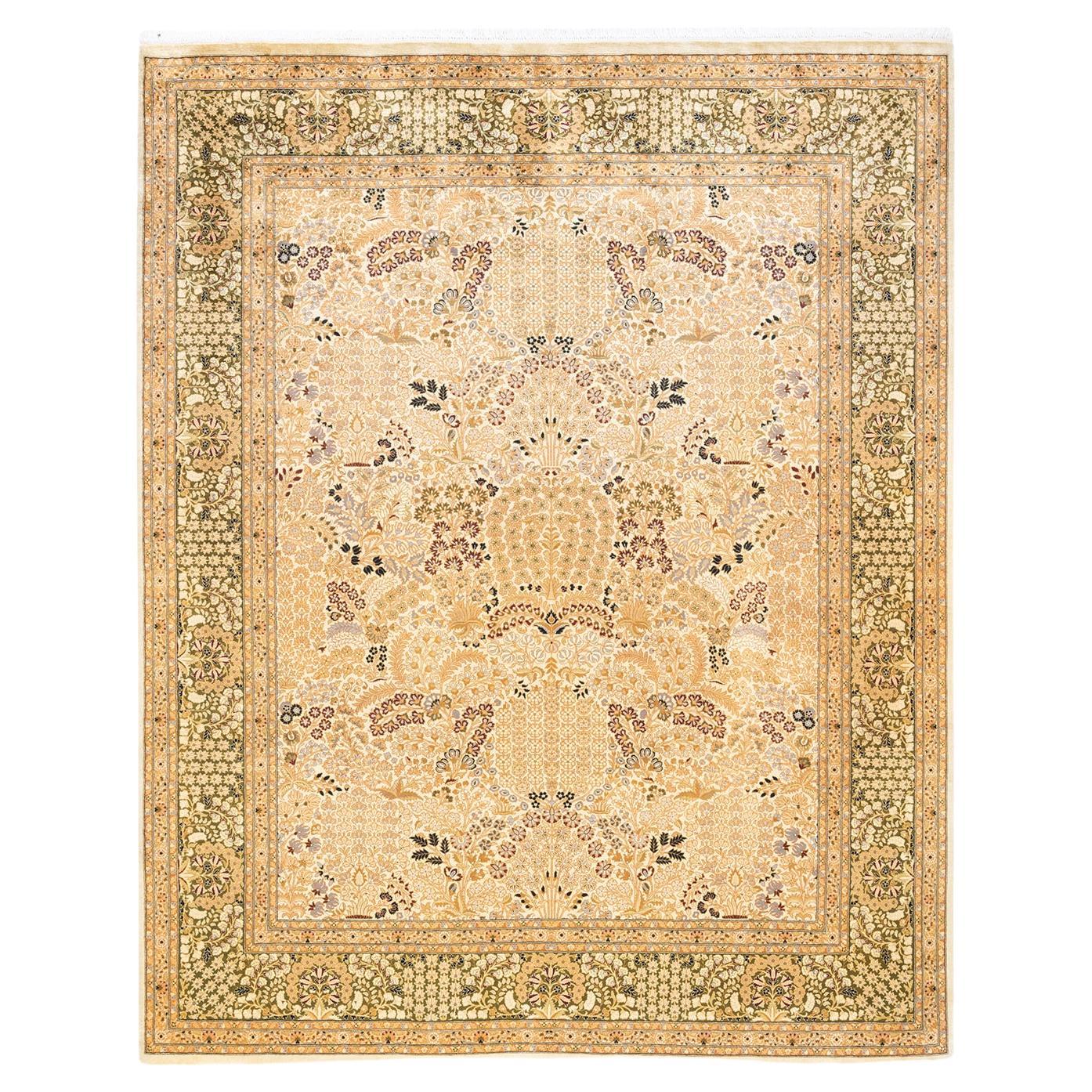 One-of-a-kind Hand Knotted Wool Mogul Ivory Area Rug