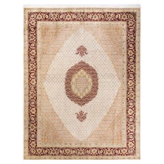 One-of-a-kind Hand Knotted Wool Mogul Ivory Area Rug