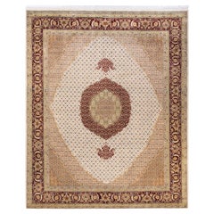 One-of-a-kind Hand Knotted Wool Mogul Ivory Area Rug