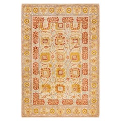 One-of-a-kind Hand Knotted Wool Mogul Ivory Area Rug