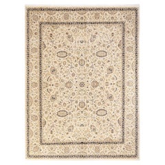 One-of-a-kind Hand Knotted Wool Mogul Ivory Area Rug