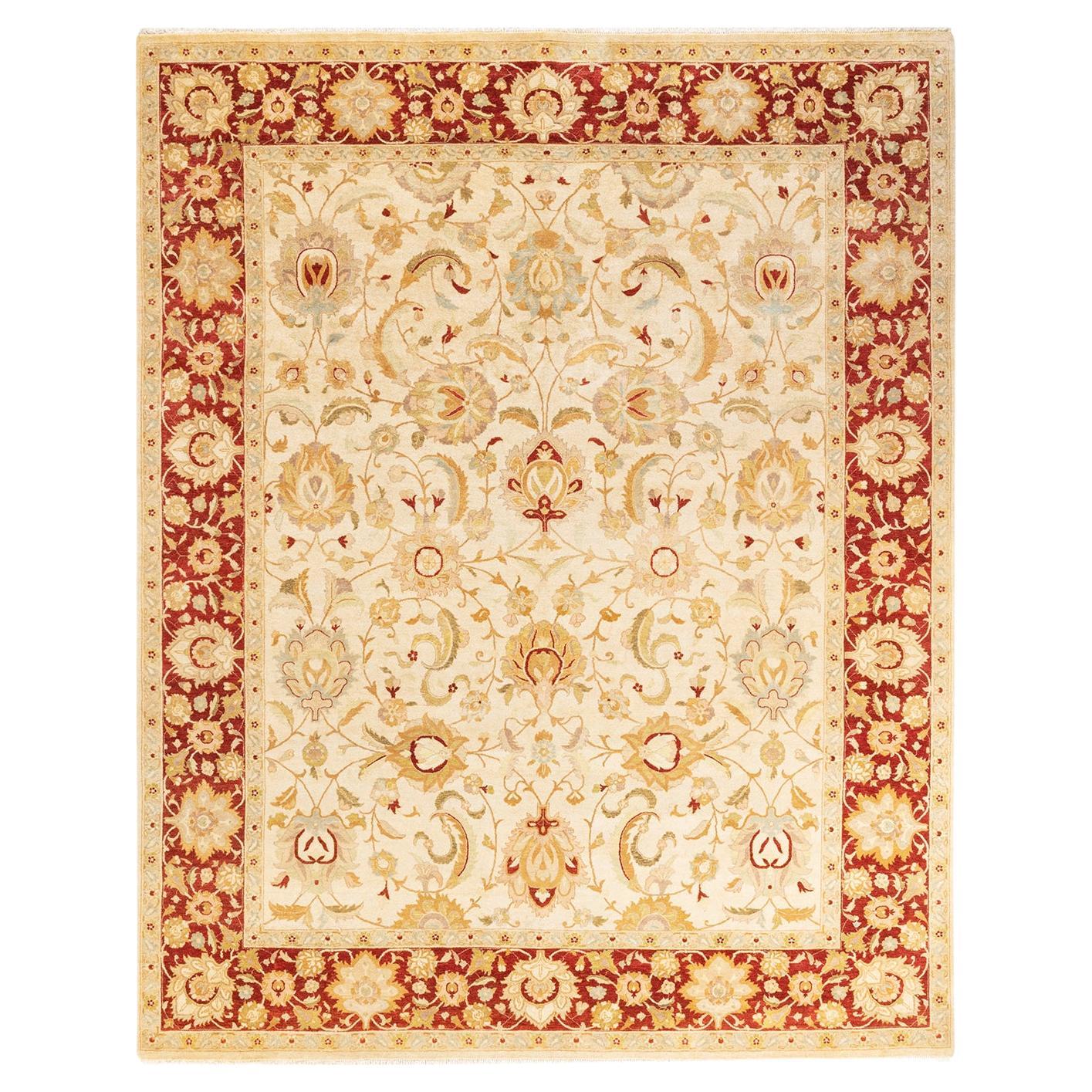 One-of-a-kind Hand Knotted Wool Mogul Ivory Area Rug