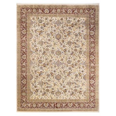 One-of-a-kind Hand Knotted Wool Mogul Ivory Area Rug