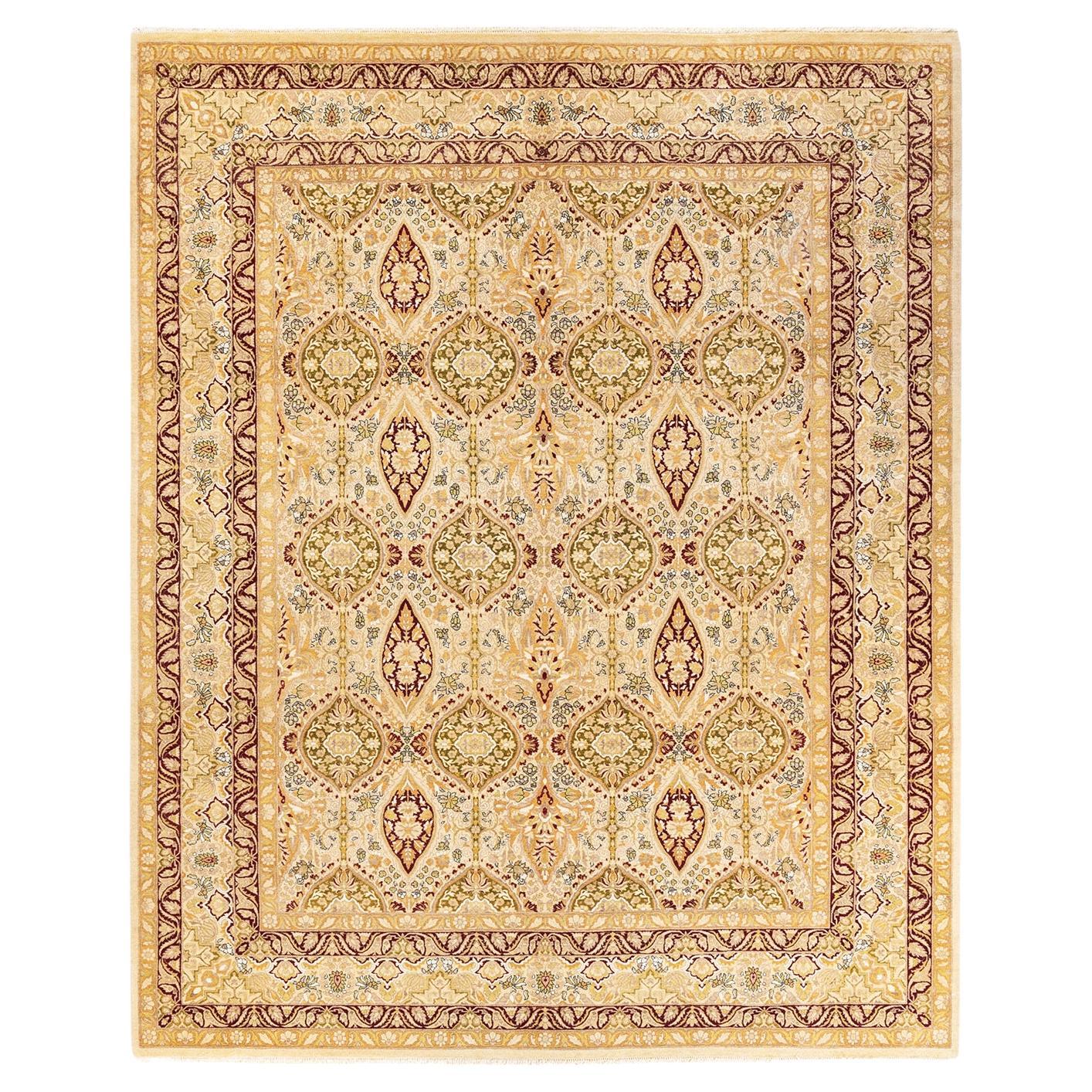 One-of-a-kind Hand Knotted Wool Mogul Ivory Area Rug