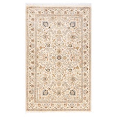 One-of-a-kind Hand Knotted Wool Mogul Ivory Area Rug