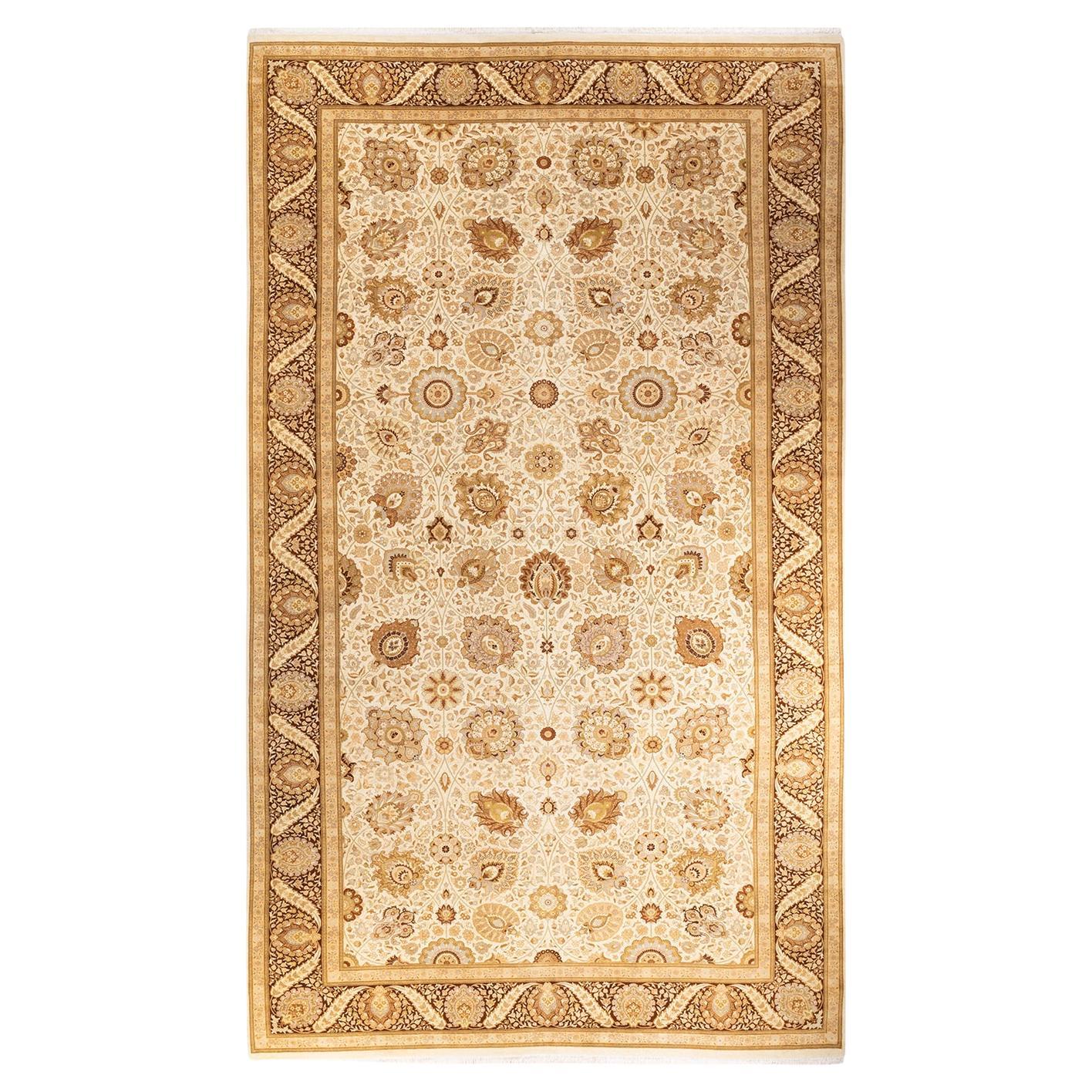 One-of-a-kind Hand Knotted Wool Mogul Ivory Area Rug