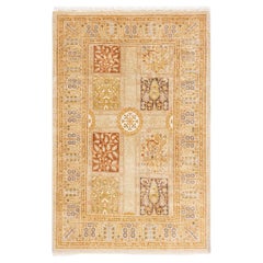 One-of-a-kind Hand Knotted Wool Mogul Ivory Area Rug