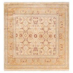 One-of-a-kind Hand Knotted Wool Mogul Ivory Area Rug