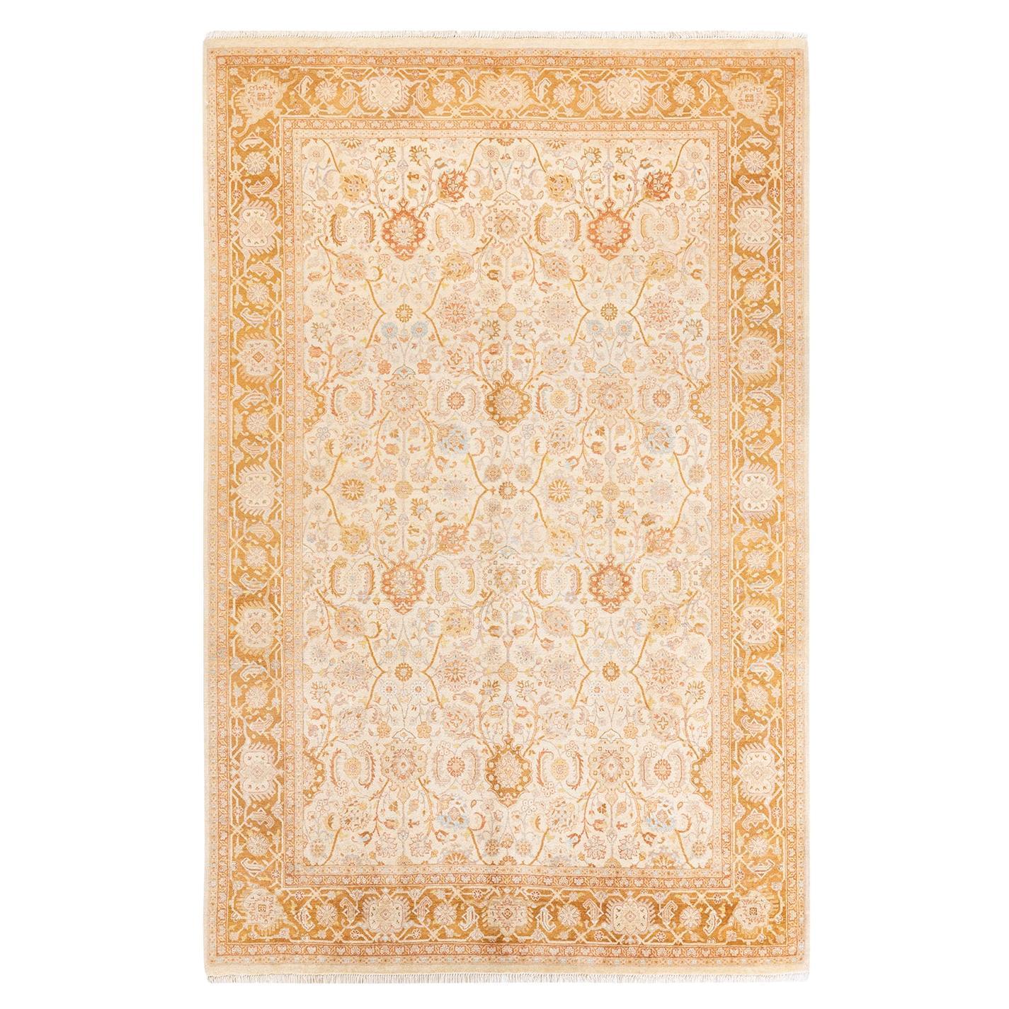 One-of-a-kind Hand Knotted Wool Mogul Ivory Area Rug